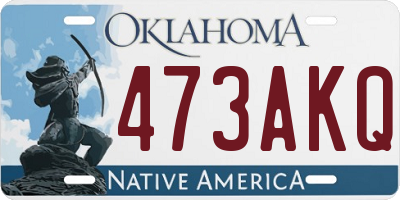 OK license plate 473AKQ