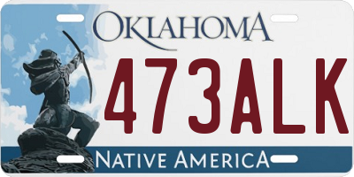 OK license plate 473ALK