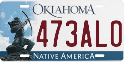 OK license plate 473ALO