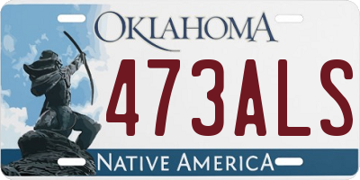 OK license plate 473ALS