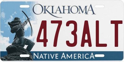 OK license plate 473ALT