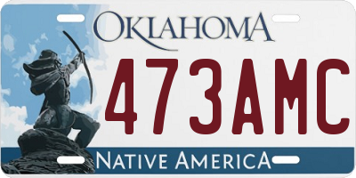 OK license plate 473AMC