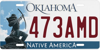 OK license plate 473AMD