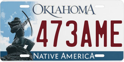 OK license plate 473AME