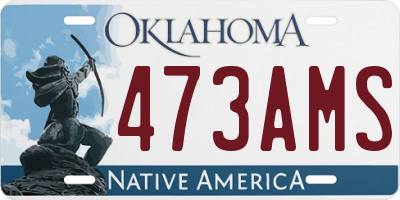 OK license plate 473AMS