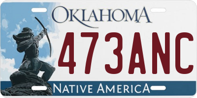 OK license plate 473ANC