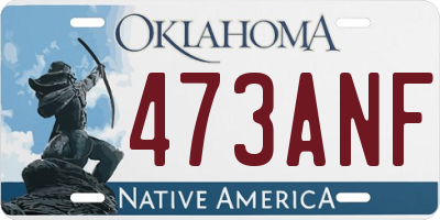 OK license plate 473ANF