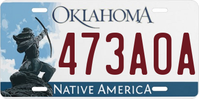OK license plate 473AOA