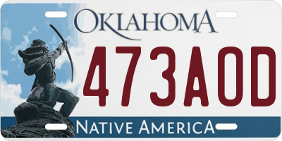 OK license plate 473AOD