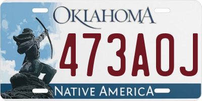 OK license plate 473AOJ