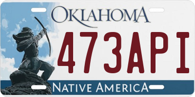 OK license plate 473API