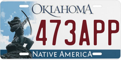 OK license plate 473APP