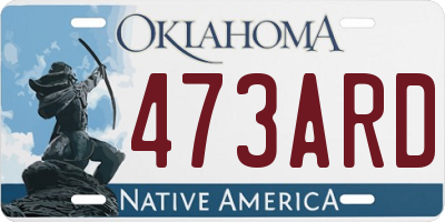 OK license plate 473ARD