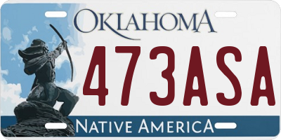OK license plate 473ASA