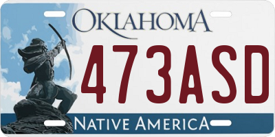 OK license plate 473ASD