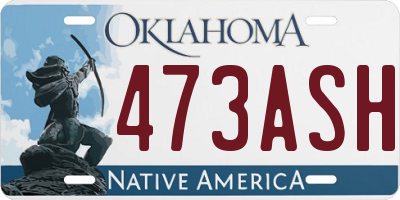 OK license plate 473ASH