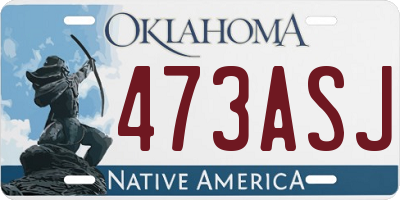 OK license plate 473ASJ