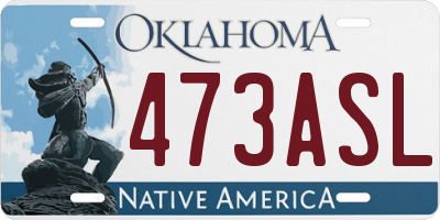 OK license plate 473ASL