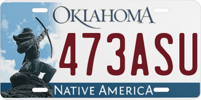 OK license plate 473ASU