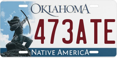 OK license plate 473ATE