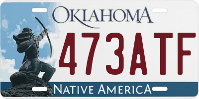 OK license plate 473ATF