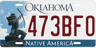 OK license plate 473BFO
