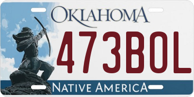 OK license plate 473BOL