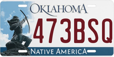 OK license plate 473BSQ