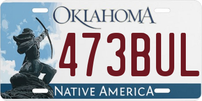 OK license plate 473BUL