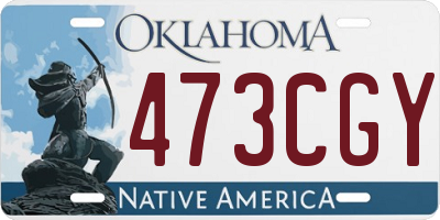 OK license plate 473CGY