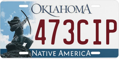 OK license plate 473CIP