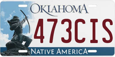 OK license plate 473CIS