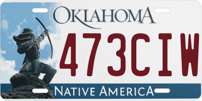 OK license plate 473CIW