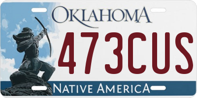 OK license plate 473CUS