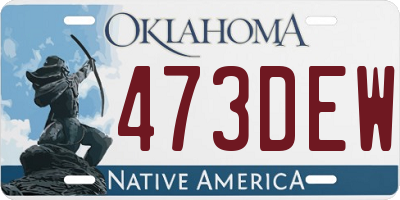 OK license plate 473DEW