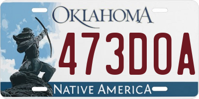 OK license plate 473DOA