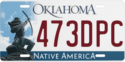 OK license plate 473DPC