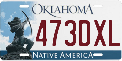 OK license plate 473DXL