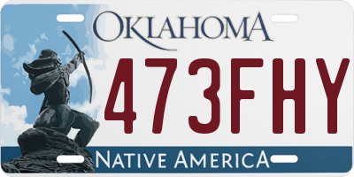 OK license plate 473FHY