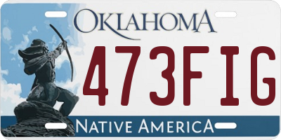 OK license plate 473FIG