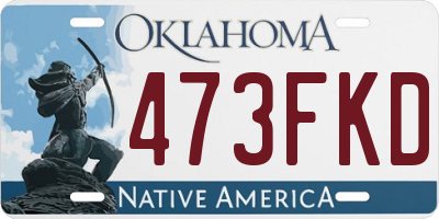 OK license plate 473FKD