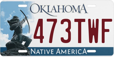 OK license plate 473TWF