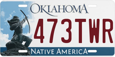 OK license plate 473TWR