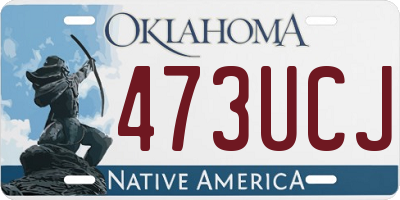OK license plate 473UCJ