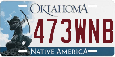 OK license plate 473WNB