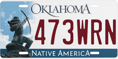OK license plate 473WRN
