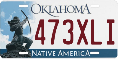 OK license plate 473XLI