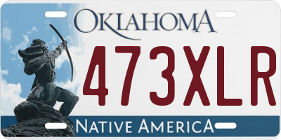 OK license plate 473XLR