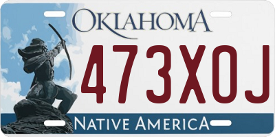 OK license plate 473XOJ