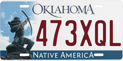 OK license plate 473XQL